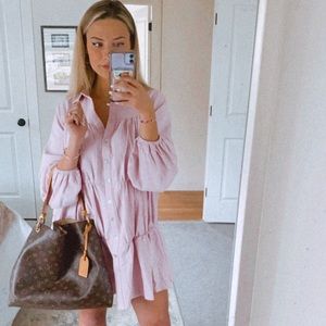 Petal and Pup Lilac Button Down Shift Dress